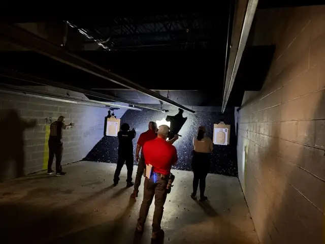 Firearms range shooting training exercise